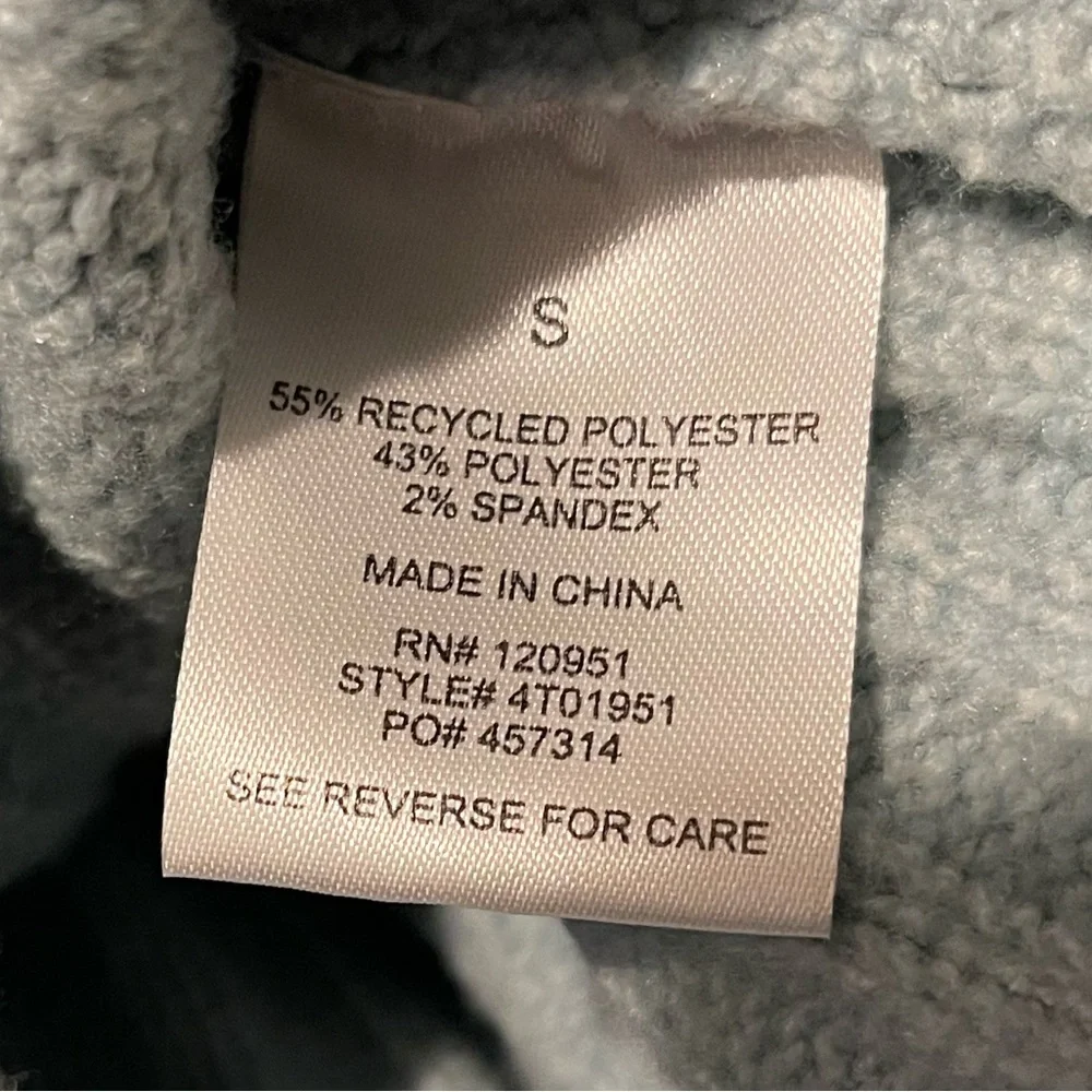 Off-The-Shoulder Sweater Top Blue Ribbed Women's Size S NWT - Picture 13 of 13